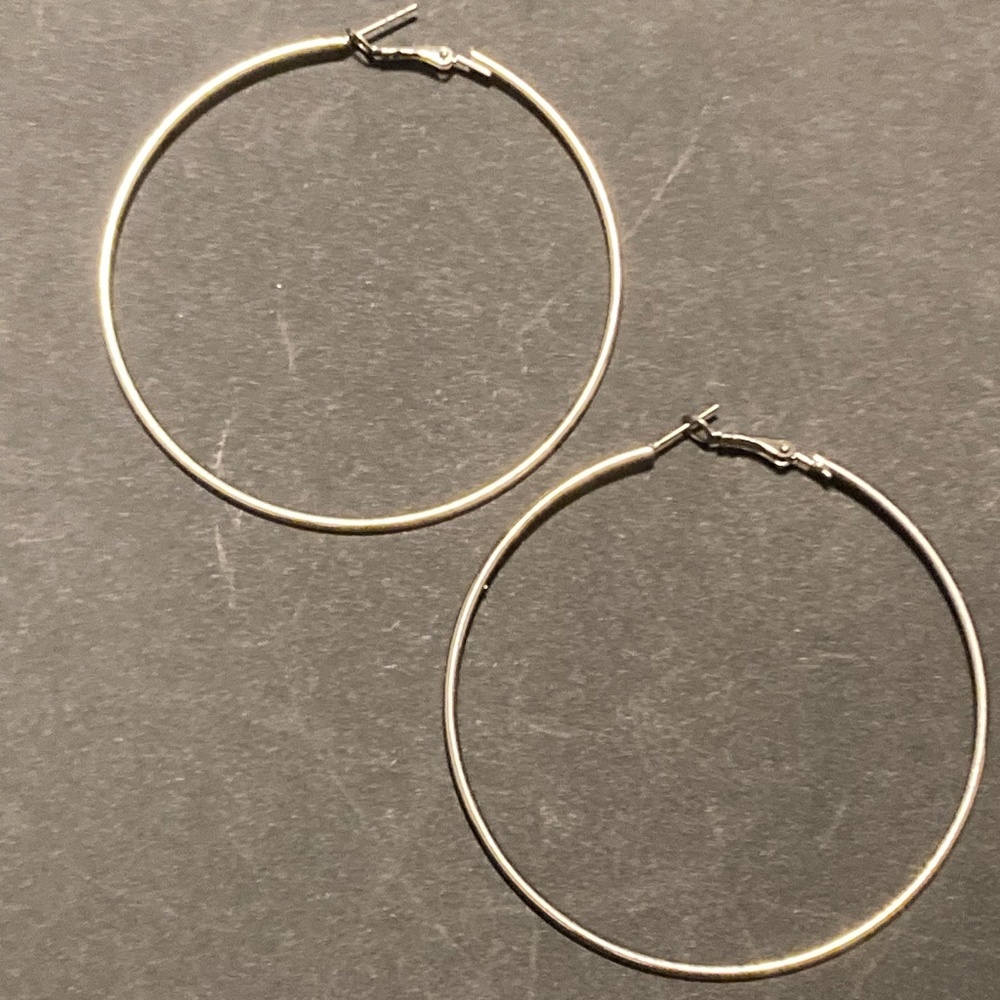 Large Silver Hoop Earrings